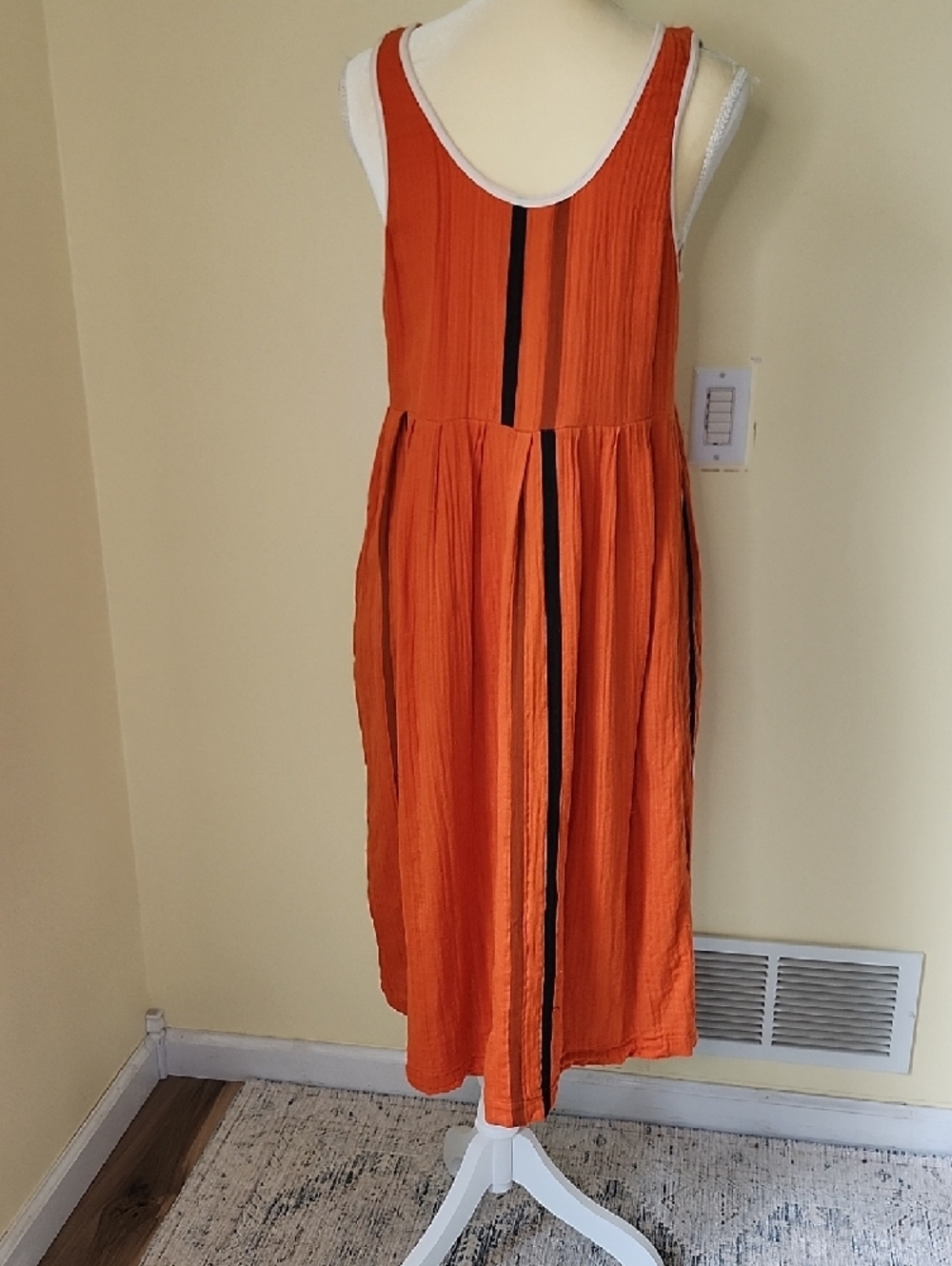 Ace & Jig Orange Sleeveless Cotton Summer Dress size L
